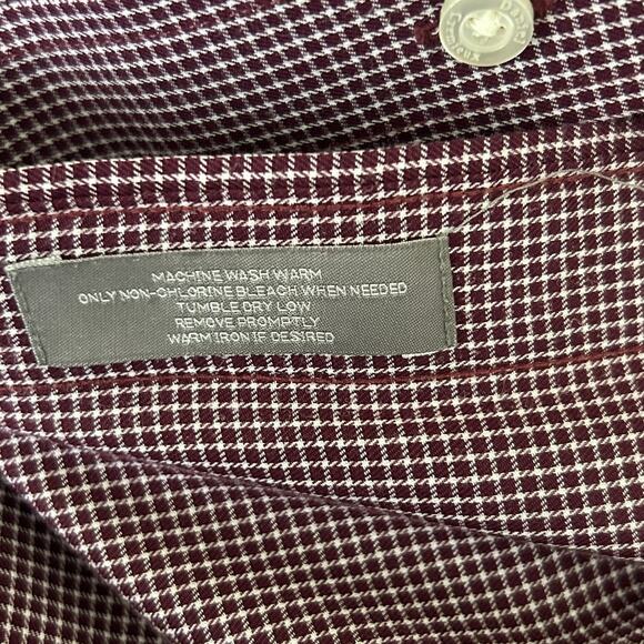 Daniel Cremieux Men Shirt XL Maroon Check Button Up Casual Preppy Office Travel - Picture 9 of 11